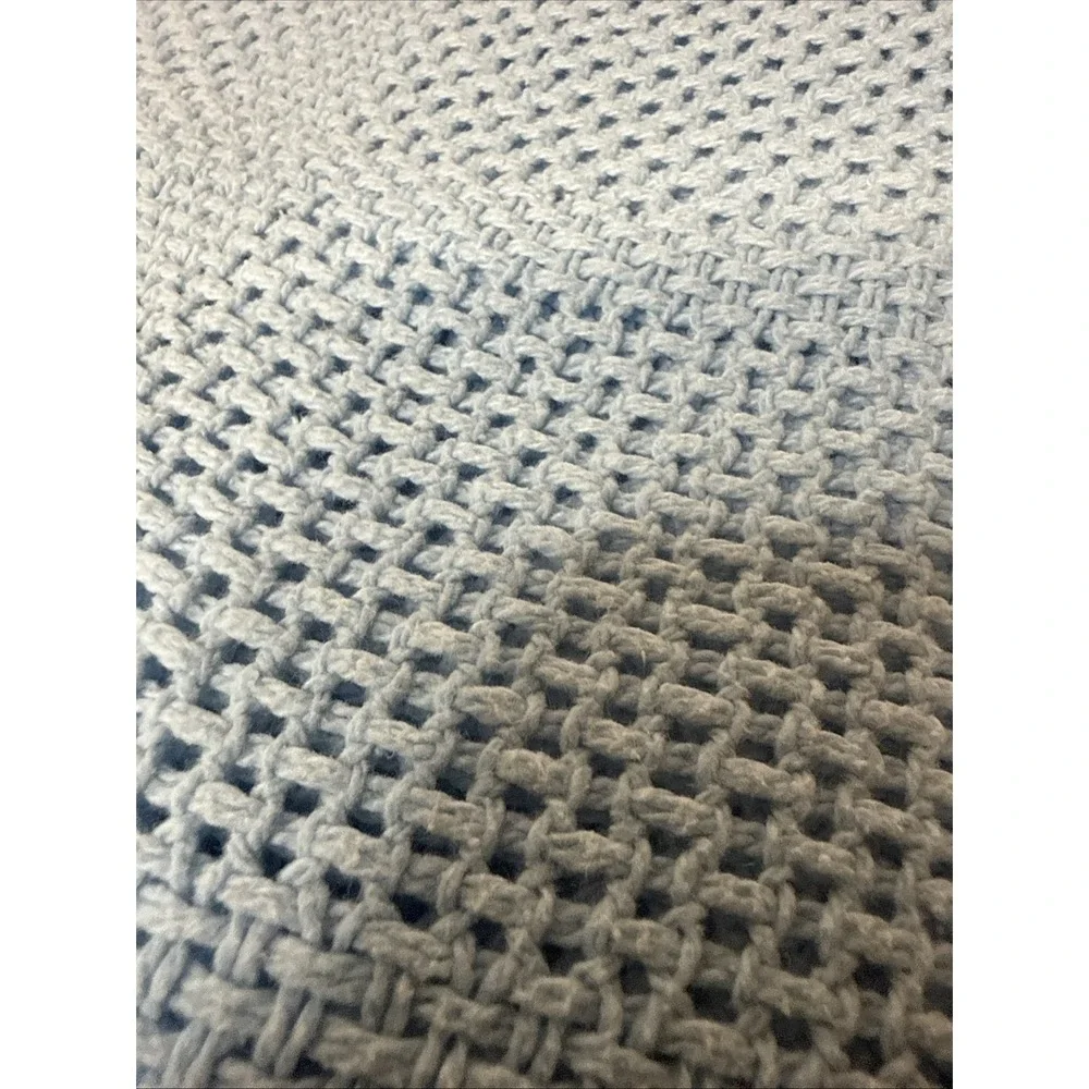 VTG Queen Baby Blue Waffle Thermal Cellular Knit Cotton Ultra Soft Estate Find
